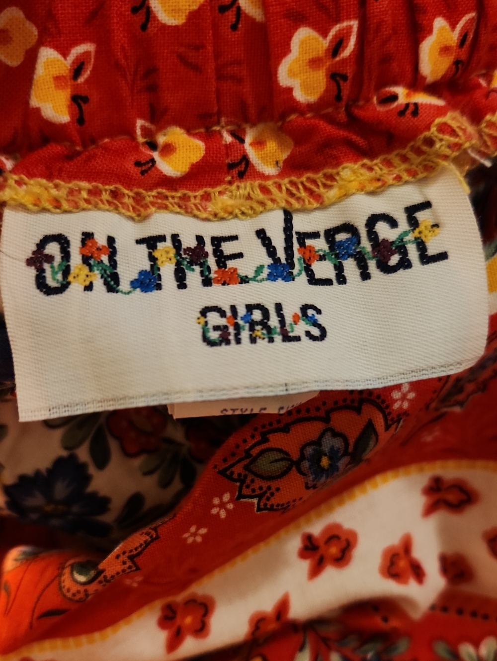 On The Verge Girls Orange Floral Summer Skort Sz 10 Cotton - Picture 2 of 8